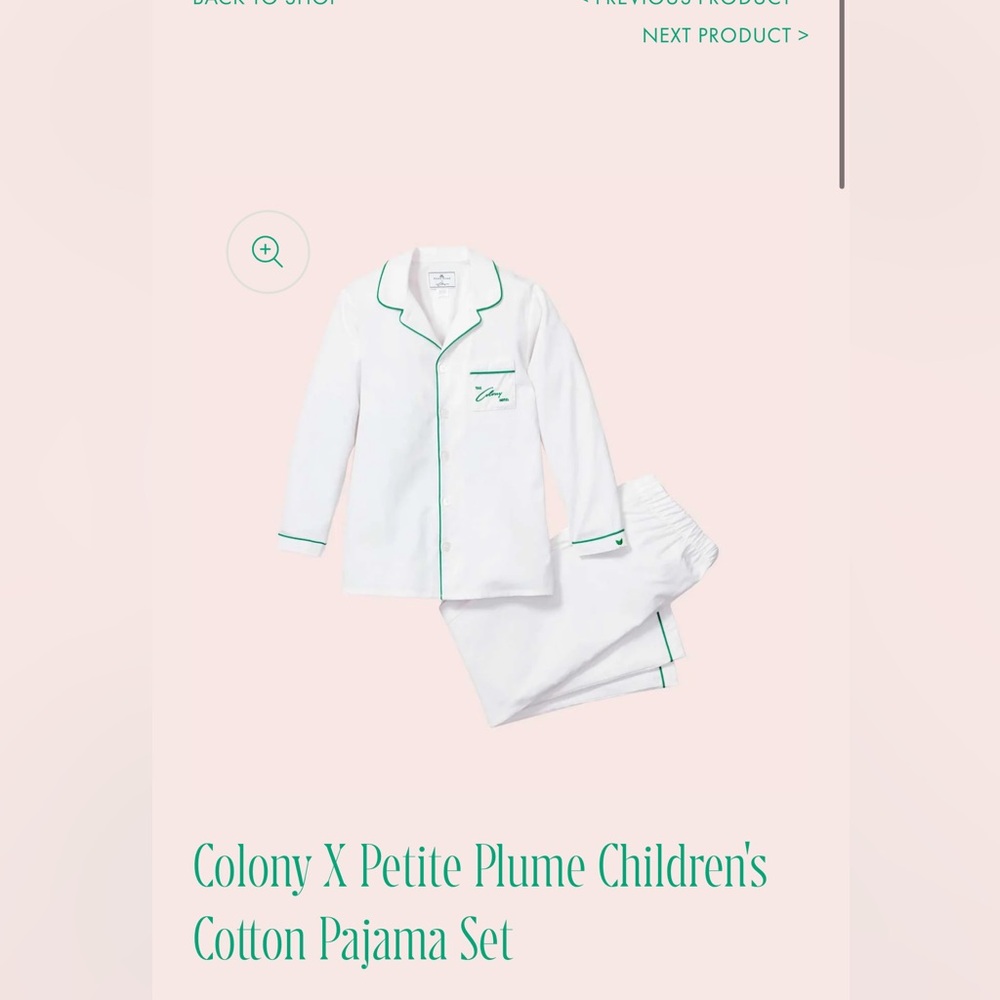 Petite plume + The Colony hotel twill pajama set